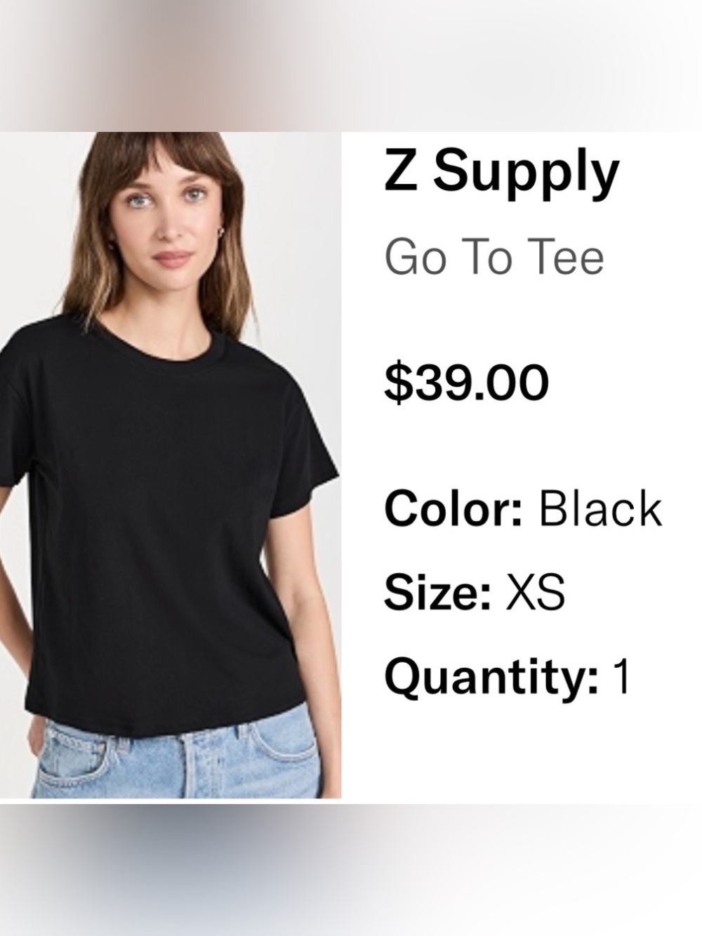 Z Supply Go To Tee - Black XS